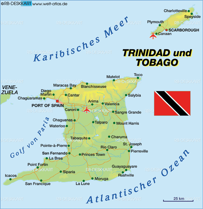 physical map port of spain